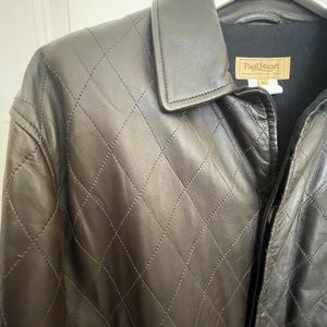 Paul Stuart XL luxury butter leather quilted coat